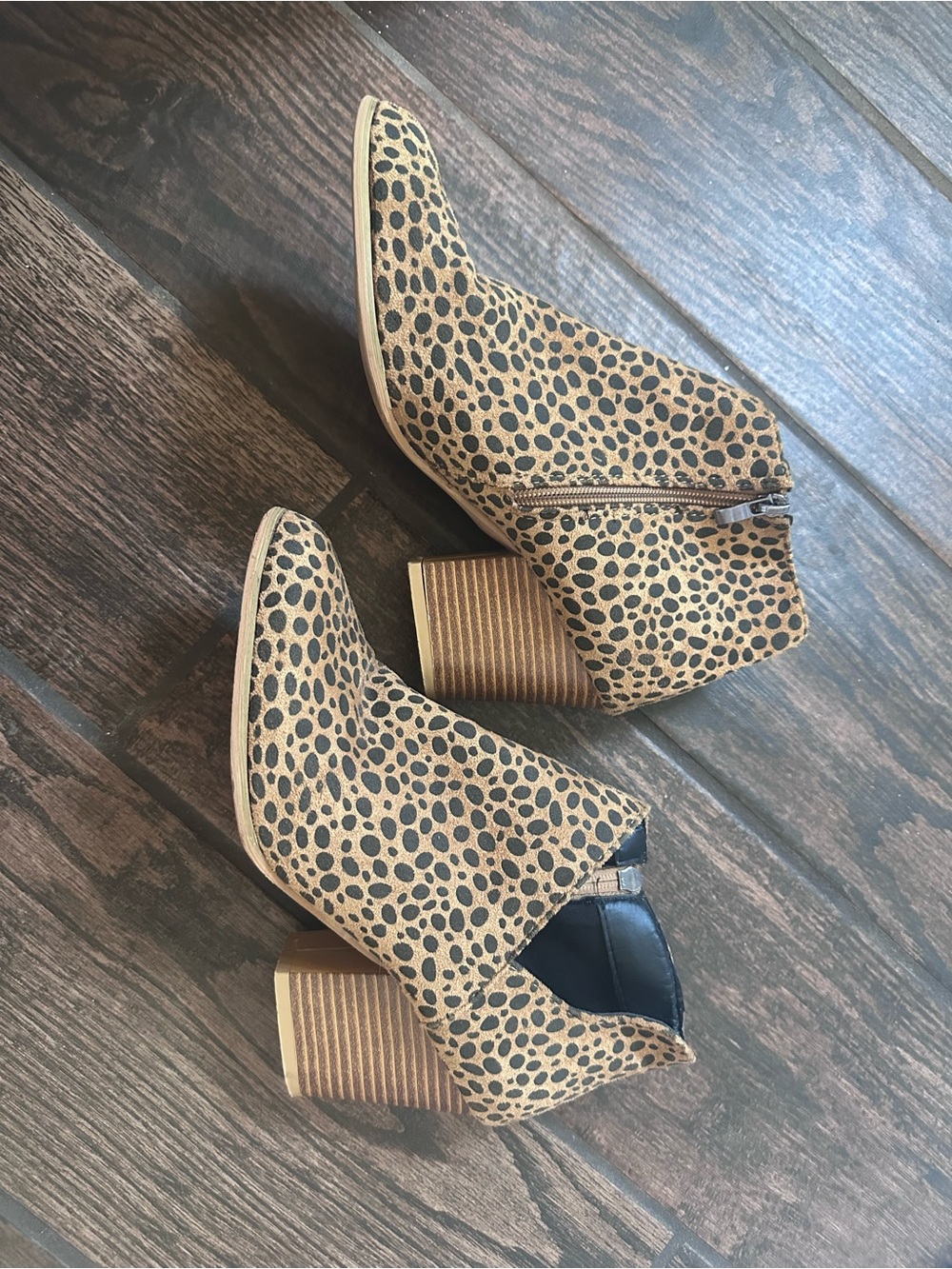 Leopard Print Ankle Booties - Women